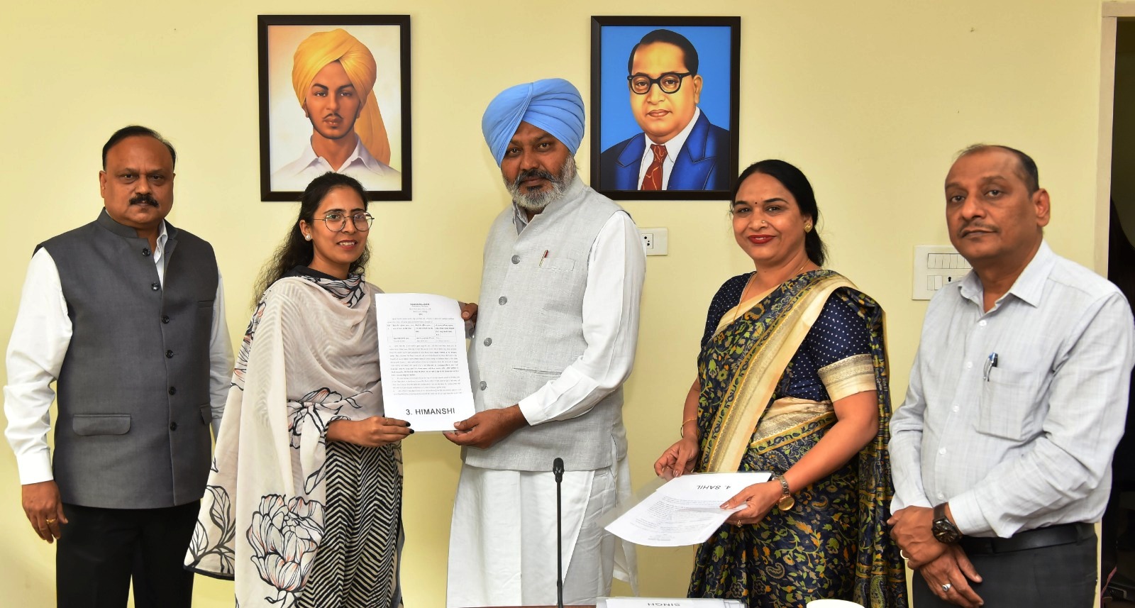 finance Minister Harpal Cheema handed over appointment letters to 13 section officers