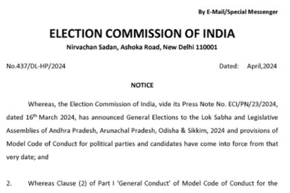 Election commission of india Notice