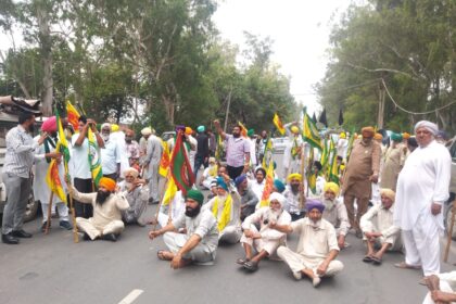 Farmer protest in Samana against Preneet Kaur