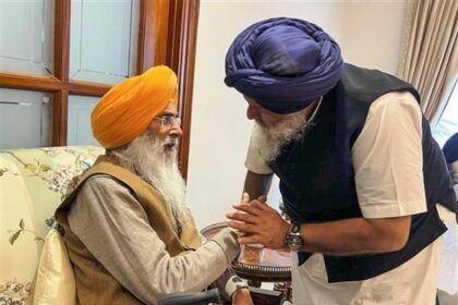 Shiromani Akali Dal leader Sukhdev Dhindsa and Sukhbir badal