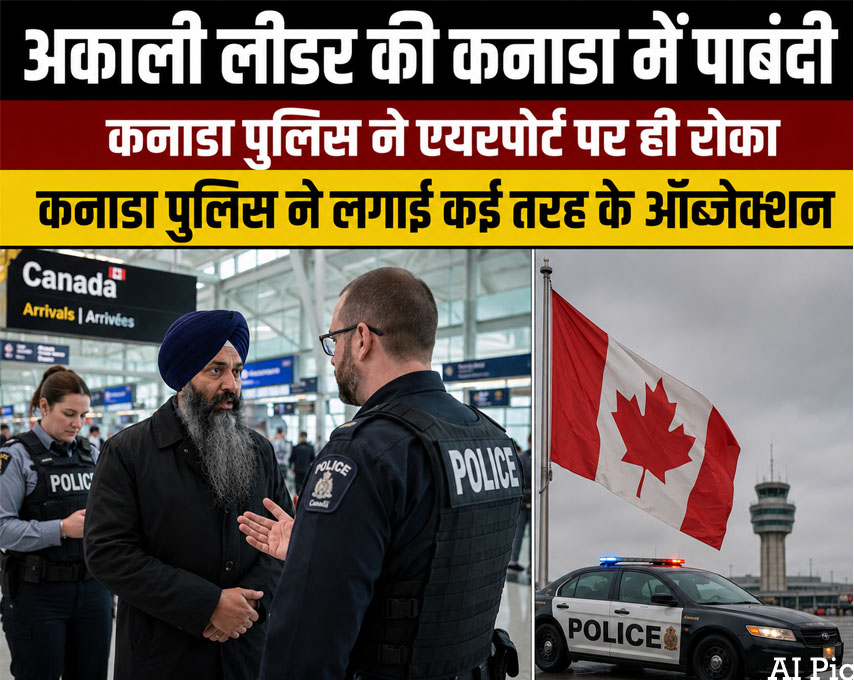 Akali leader stranded at Canada airport ! Entry denied