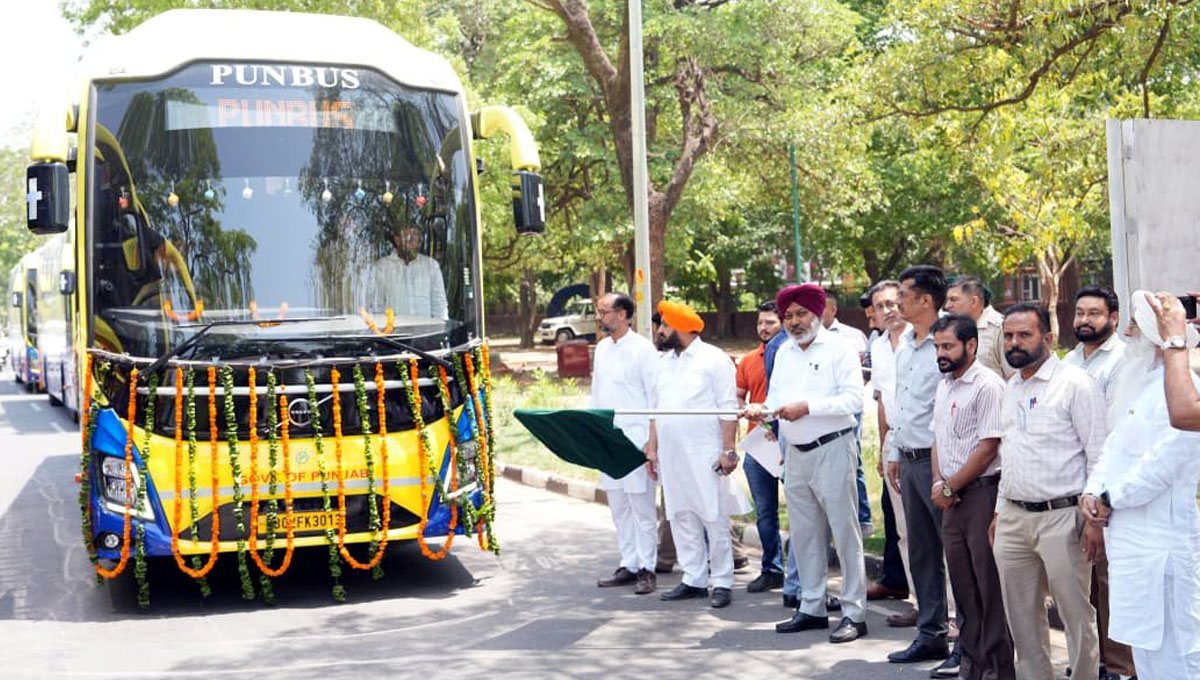 Punjab Transport News 5 new luxury buses launched for Delhi Airport